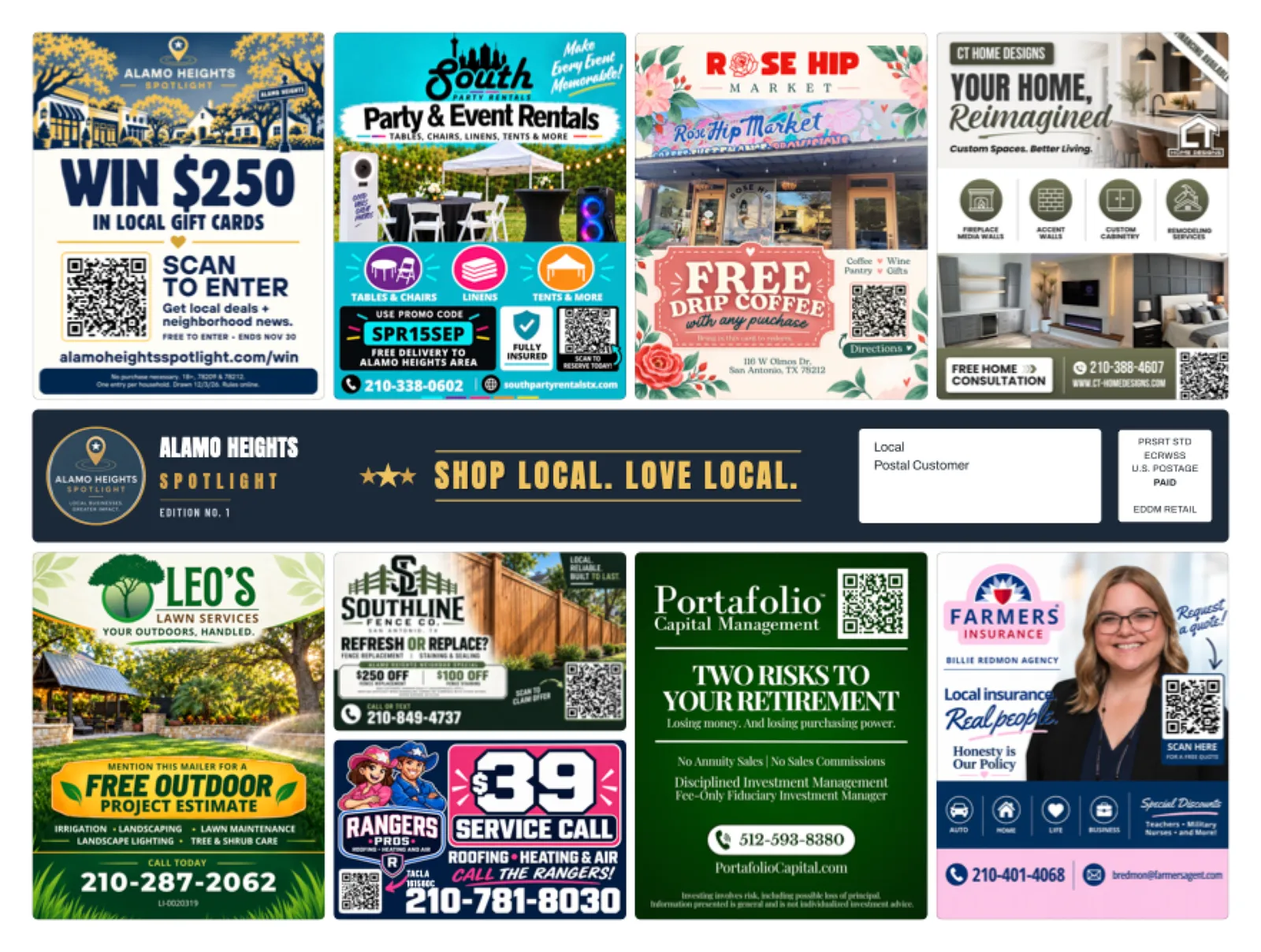 Front of sample Alamo Heights artwork — preview for Leon Springs Spotlight